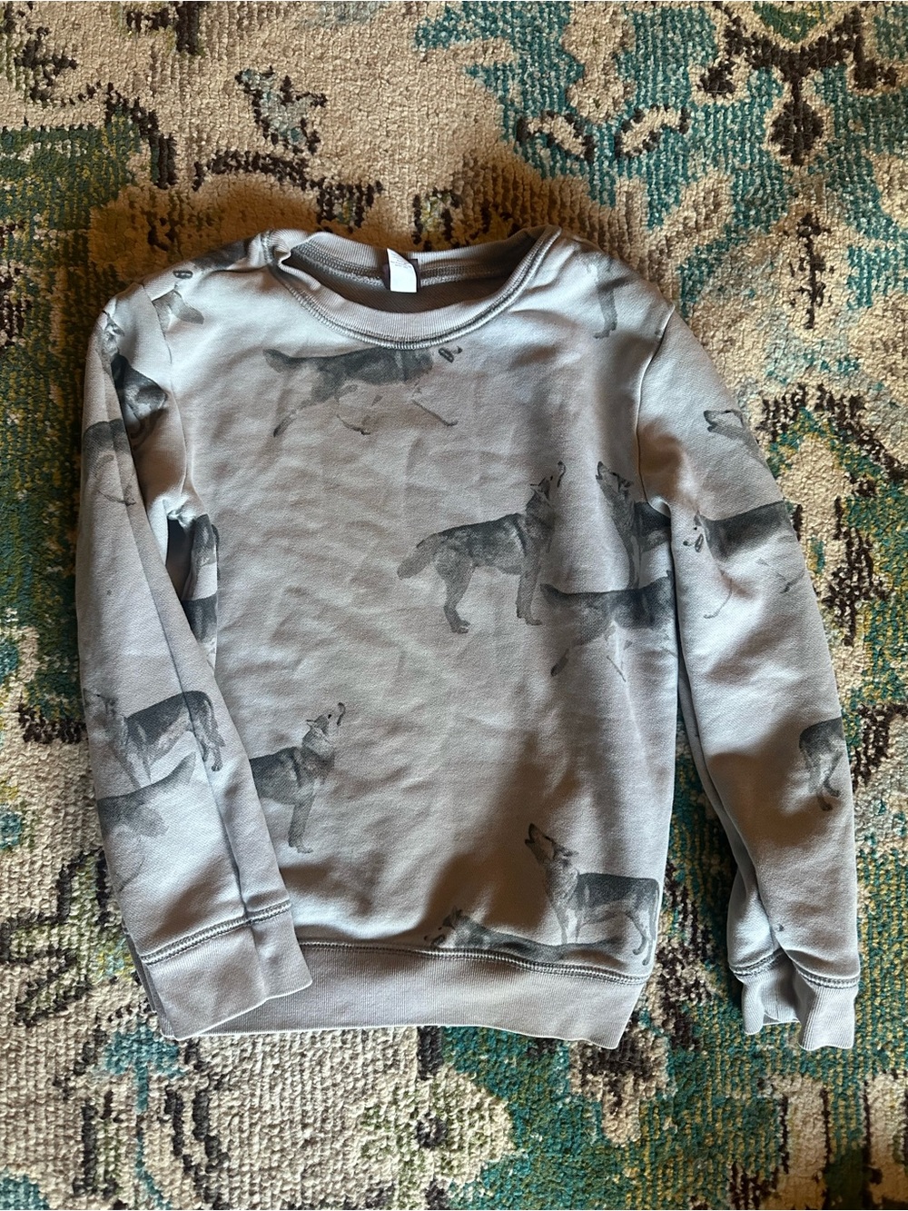 Tea Collection Grey Wolf Graphic Sweatshirt